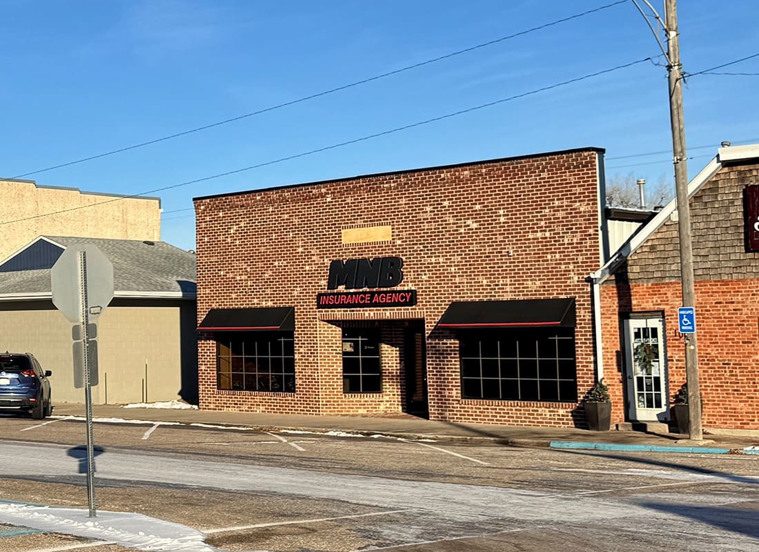 Doniphan, NE - View of Exterior Brick Office on Winter Day